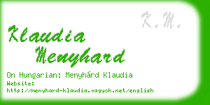 klaudia menyhard business card
